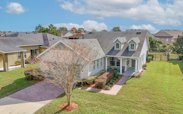 view of front of property featuring a front yard