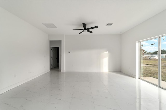 unfurnished room with ceiling fan