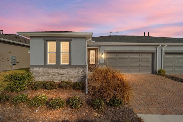 view of front of home featuring a garage