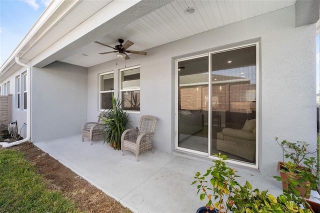 view of patio / terrace with ceiling fan