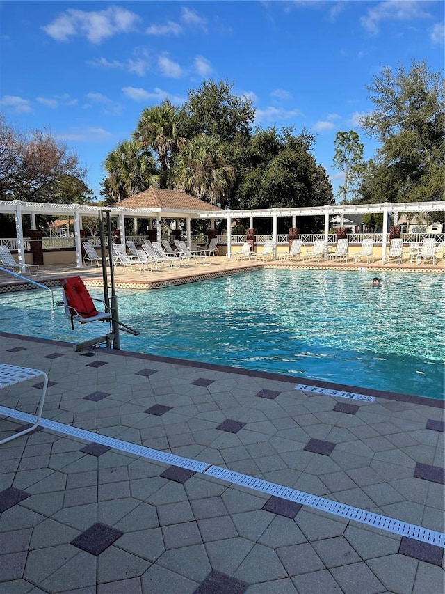 view of pool featuring a patio area