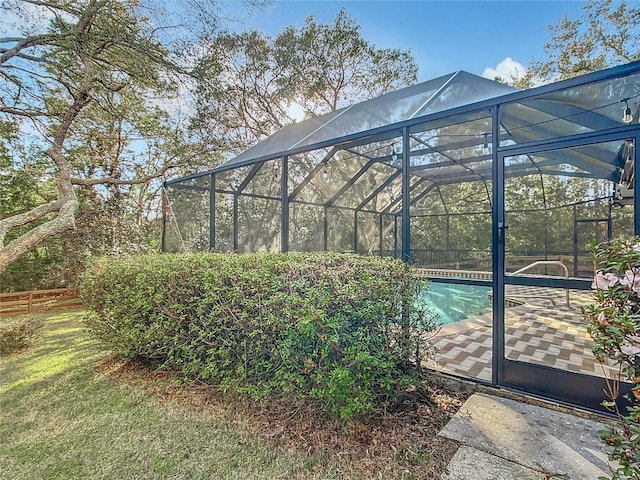 exterior space featuring a lanai