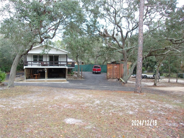 view of yard featuring a deck