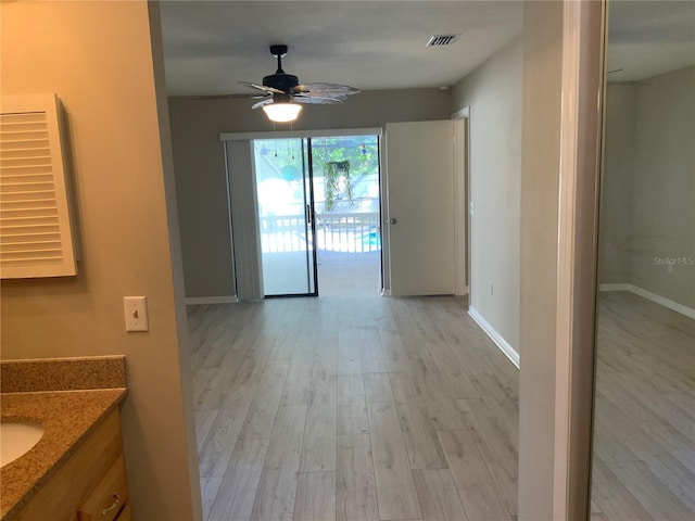 interior space with light hardwood / wood-style flooring