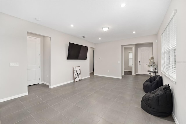 view of tiled living room