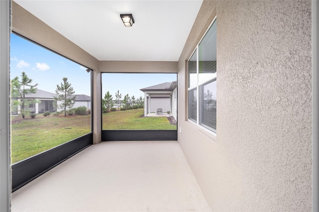 view of unfurnished sunroom