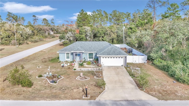 view of front of house with a garage