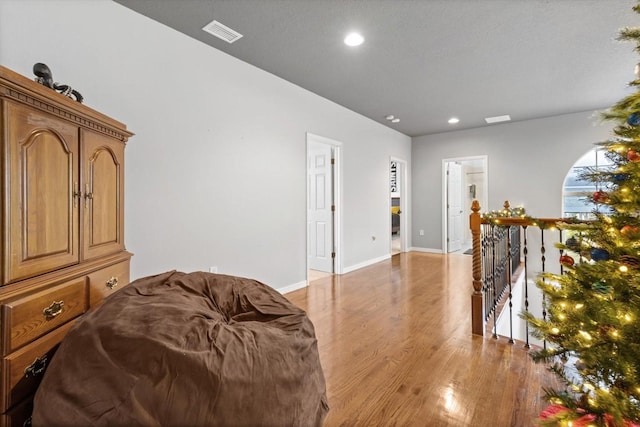 sitting room featuring light wood-type flooring