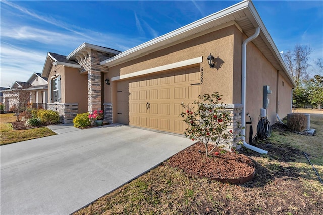 view of property exterior featuring a garage