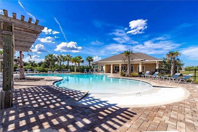 view of pool with a patio area