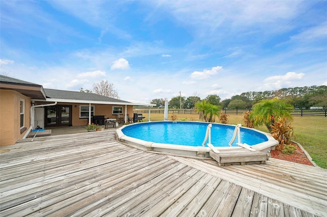 view of pool featuring a deck