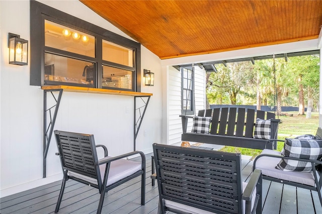 wooden deck with a porch