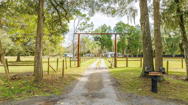 view of home's community with a yard