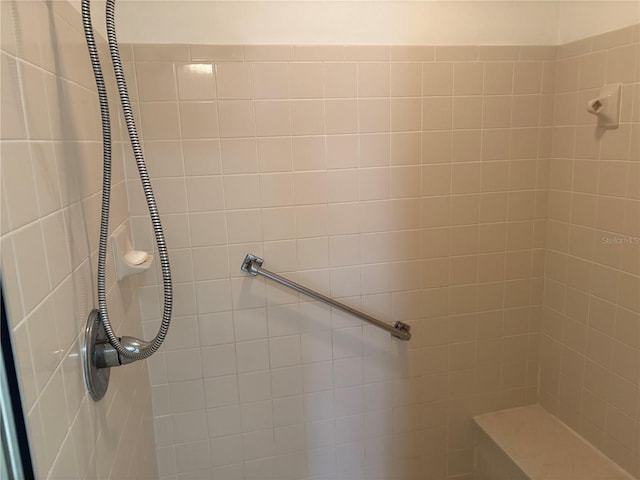 interior details with tiled shower