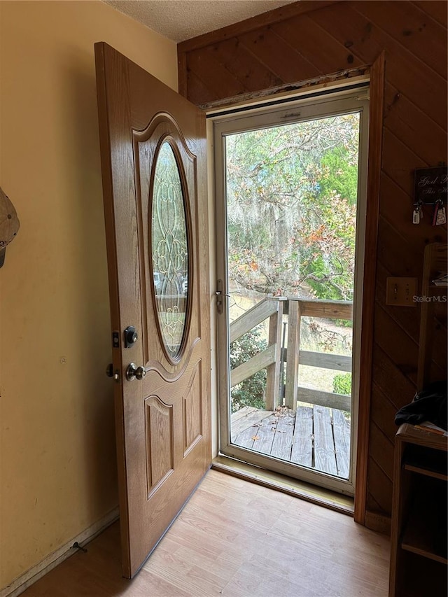 doorway featuring light wood-type flooring