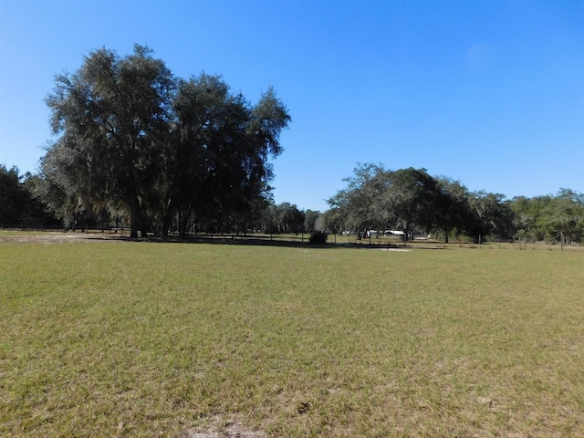 view of yard with a rural view