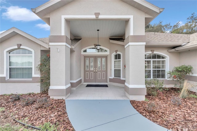 view of exterior entry with french doors