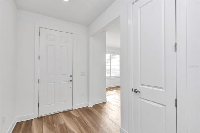 entryway with light wood-type flooring