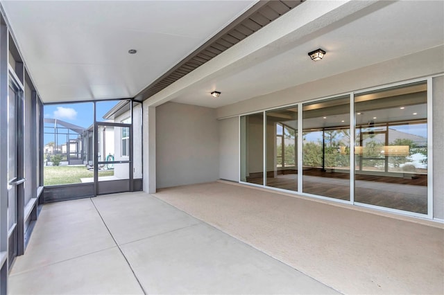 view of unfurnished sunroom