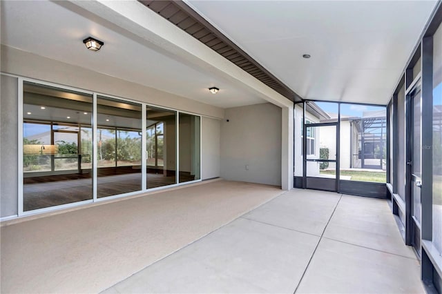 view of unfurnished sunroom