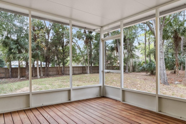 view of unfurnished sunroom