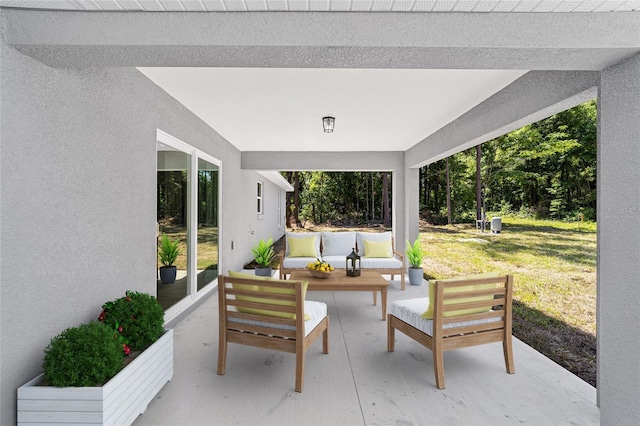 view of patio / terrace featuring an outdoor hangout area