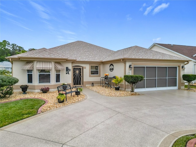 single story home featuring a garage