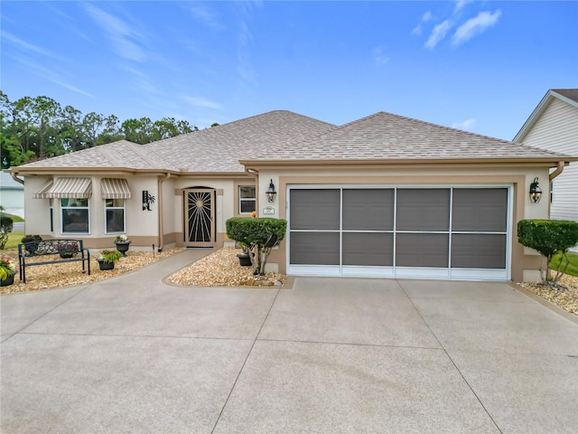 view of front facade with a garage