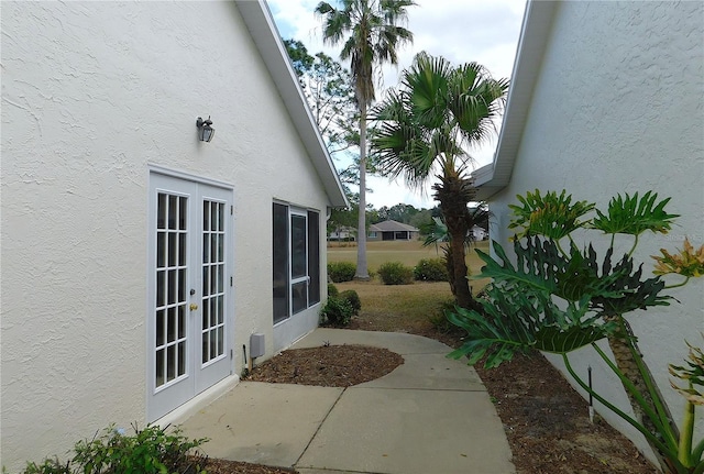 exterior space with french doors