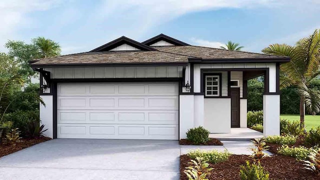 single story home featuring a garage