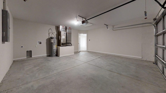 178 Pine Crse, Ocala, FL 34472 - garage featuring heating unit, electric water heater, a garage door opener, and electric panel