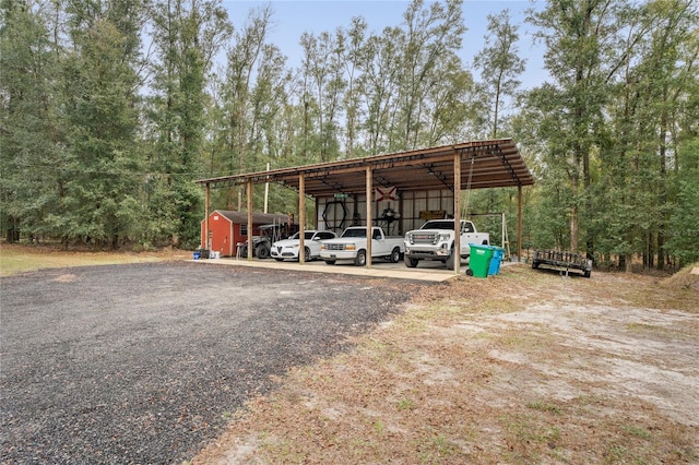 view of car parking featuring a carport