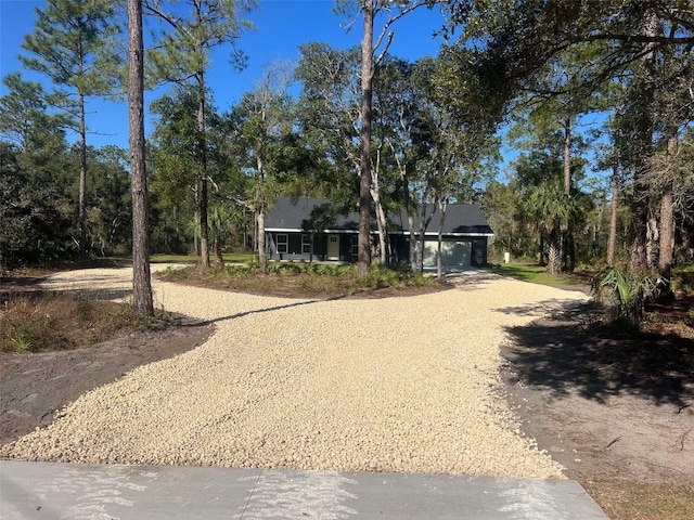 view of front of house with driveway and a garage