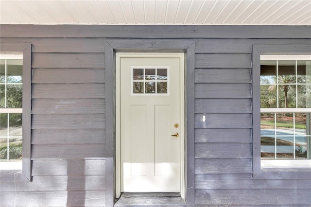 view of doorway to property