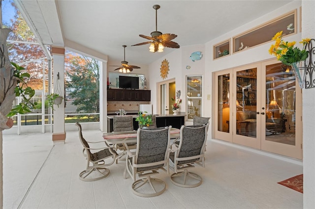 view of patio / terrace featuring french doors