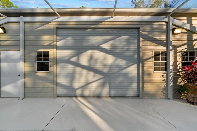 view of garage