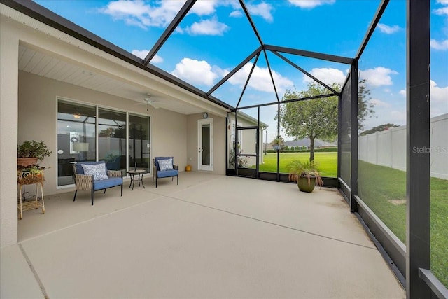 6407 SW 45th Ave, Ocala, FL 34474 - sunroom featuring ceiling fan
