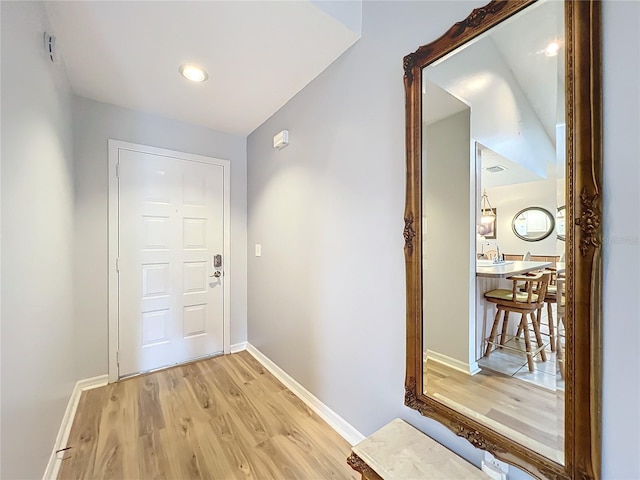 entryway featuring light hardwood / wood-style floors