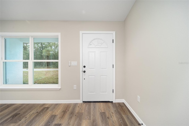 foyer entrance featuring hardwood / wood-style floors