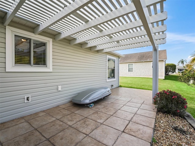 view of patio with a pergola