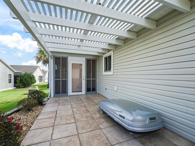 view of patio / terrace with a pergola