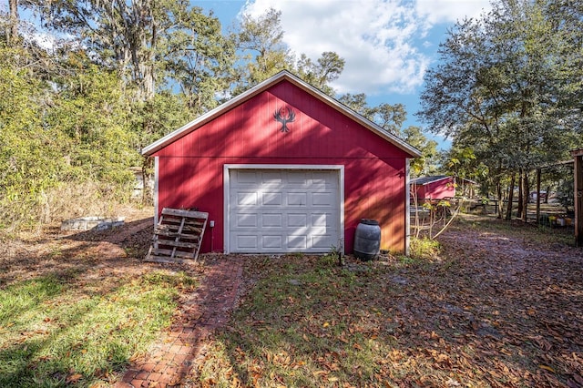 view of garage