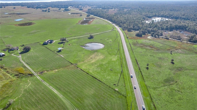 drone / aerial view with a rural view