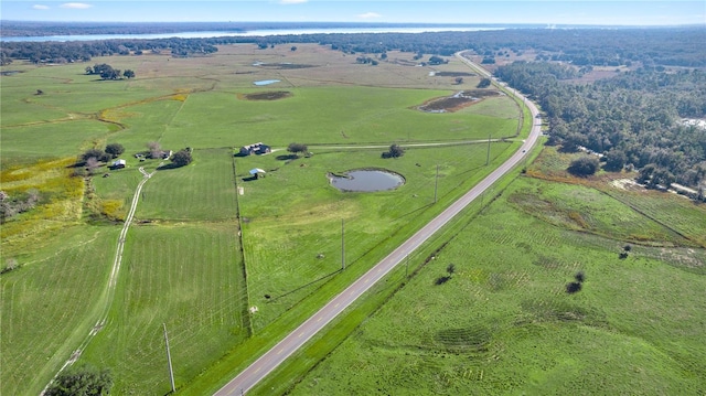 drone / aerial view with a rural view