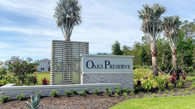 view of community sign