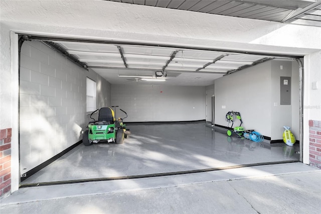 garage with electric panel