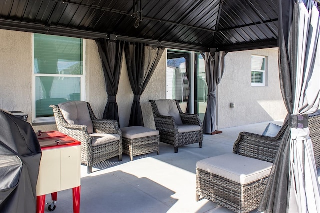 view of patio / terrace featuring a gazebo