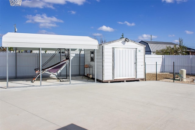 view of outdoor structure with a carport