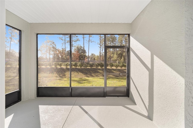 view of unfurnished sunroom