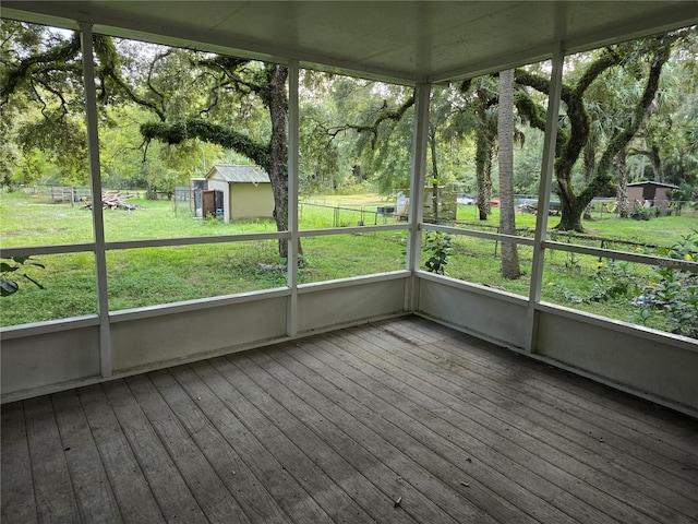 view of unfurnished sunroom